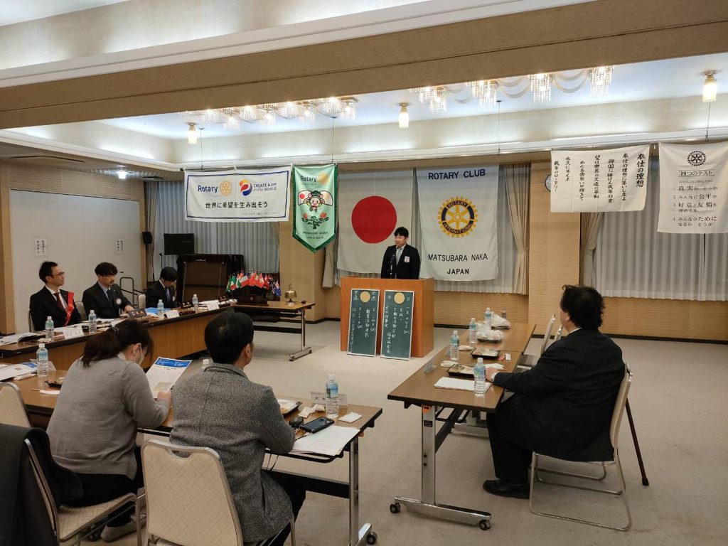 1月17日 松原中ロータリークラブ様の例会にて新年挨拶